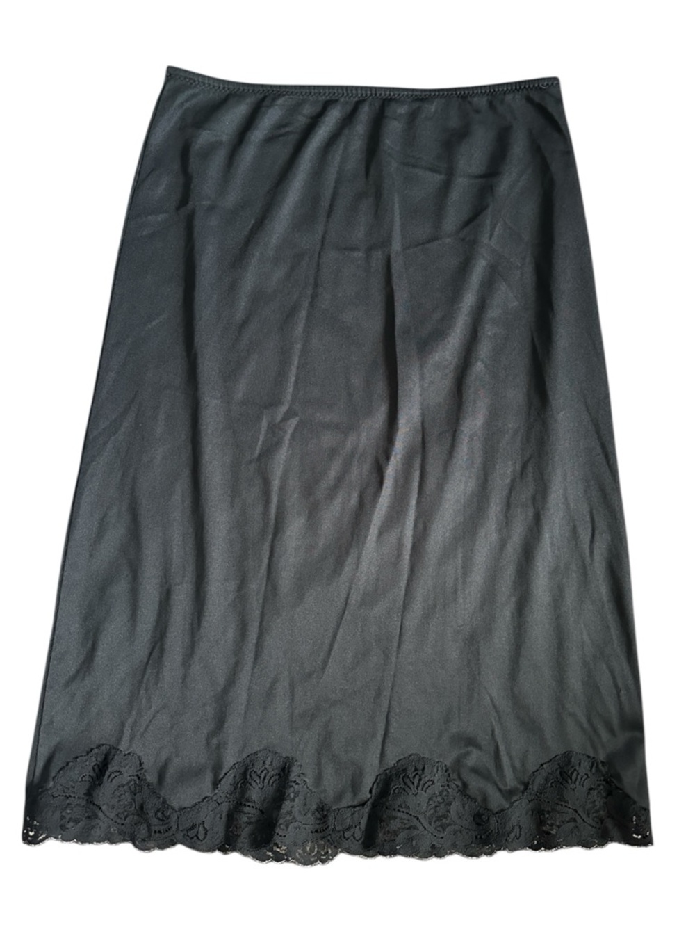 Vintage Worder Maid Black Lace-Hem Slip Skirt
